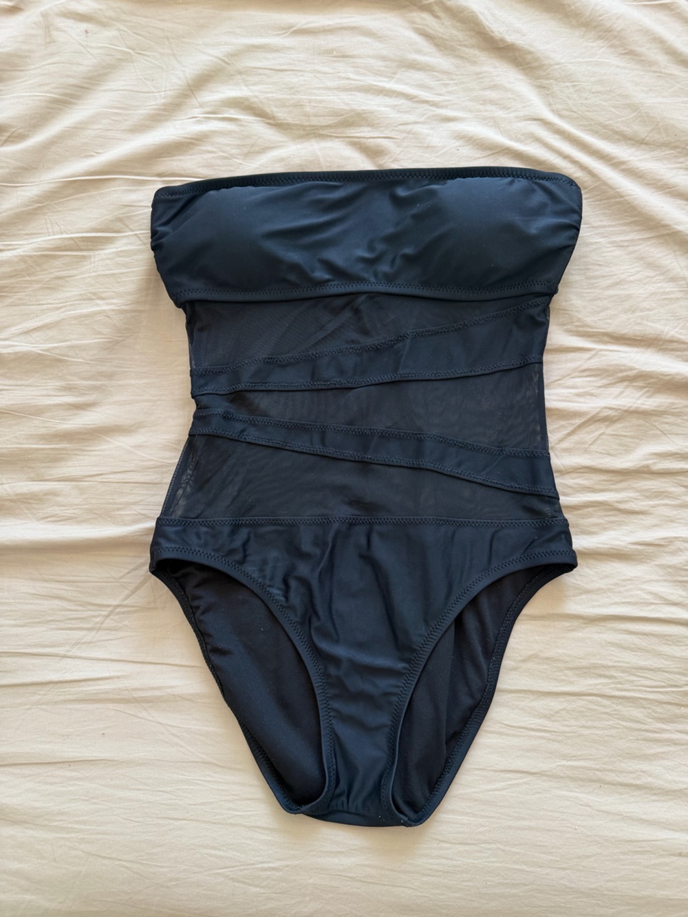 WOLF Black Sheer-Panel One-Piece Swimsuit